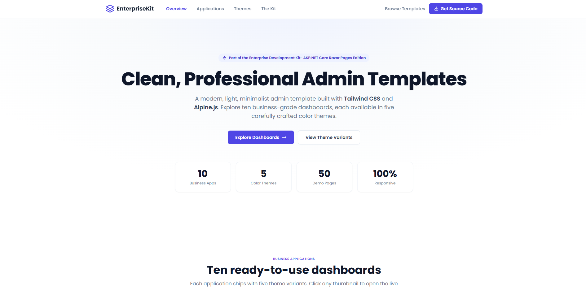 Admin Template Razor