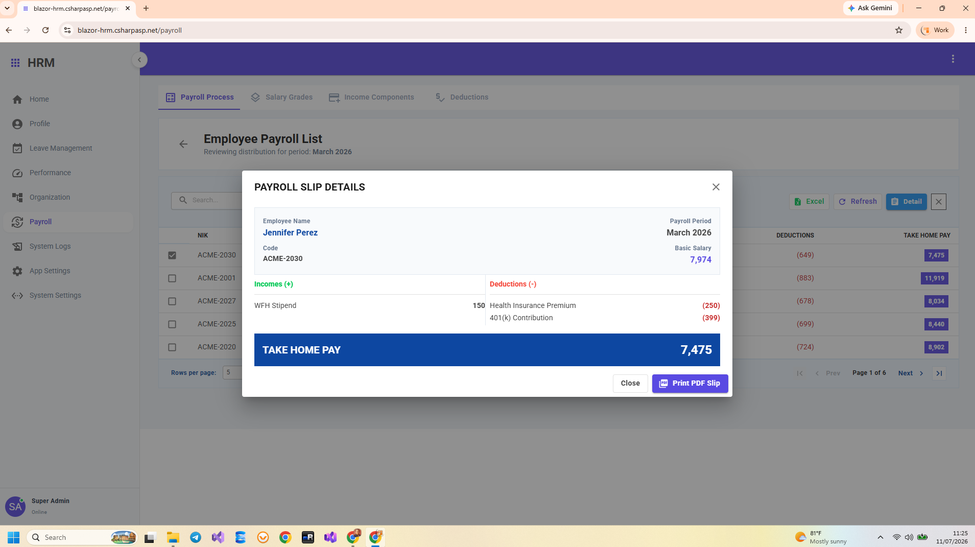 Blazor HRM Reporting & Analytics
