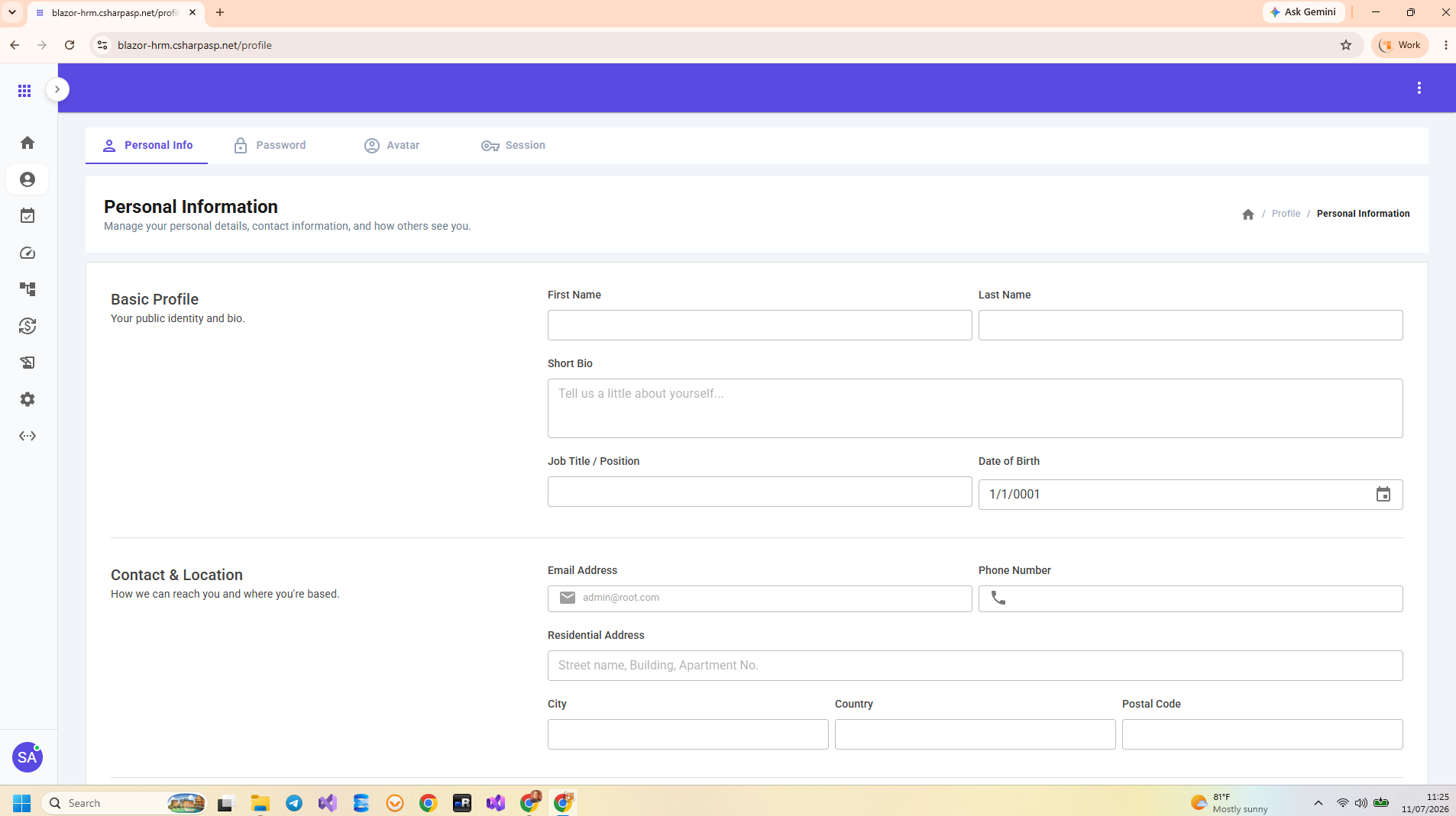 Blazor HRM Data Management