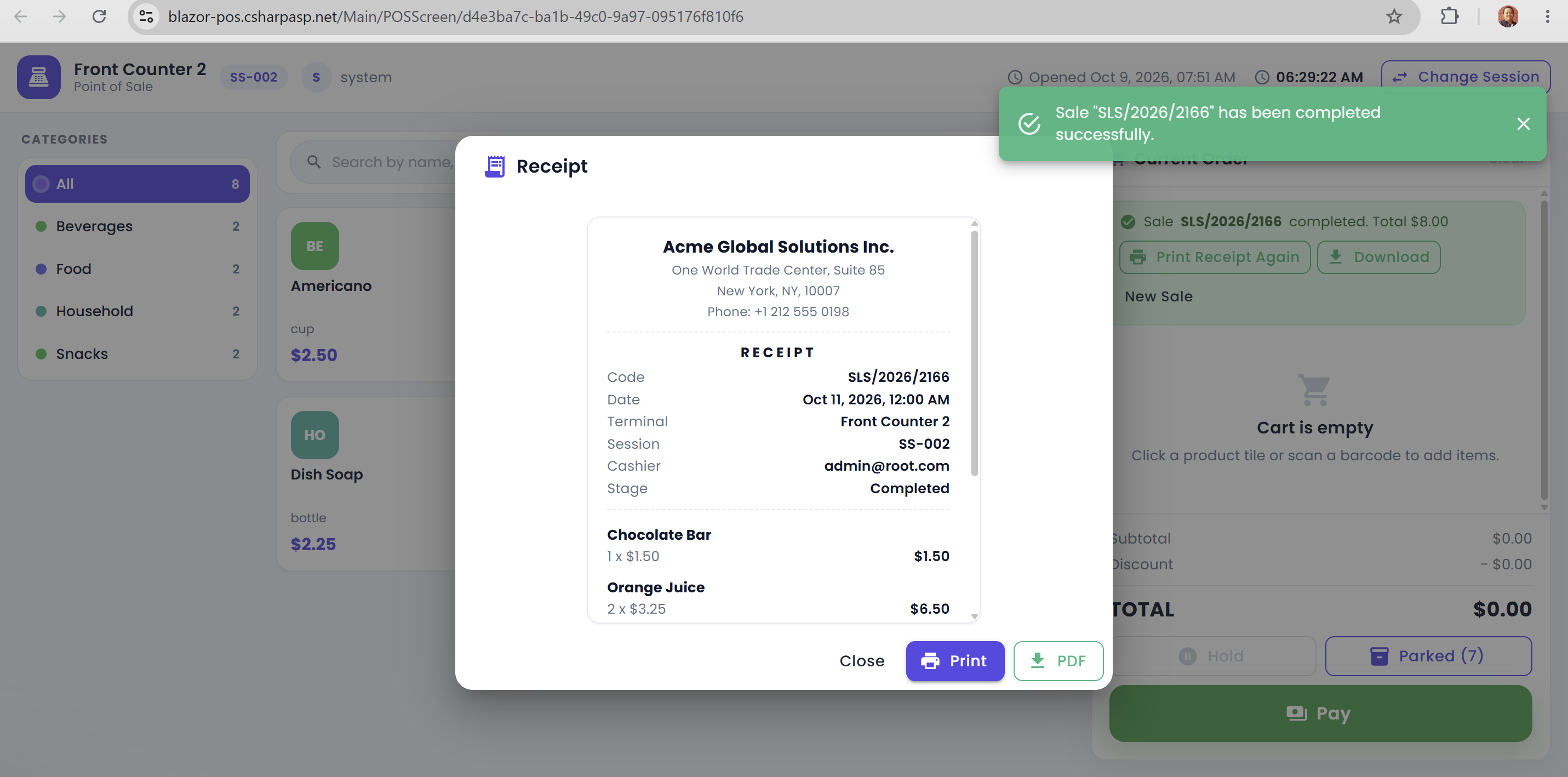 Blazor POS Receipt