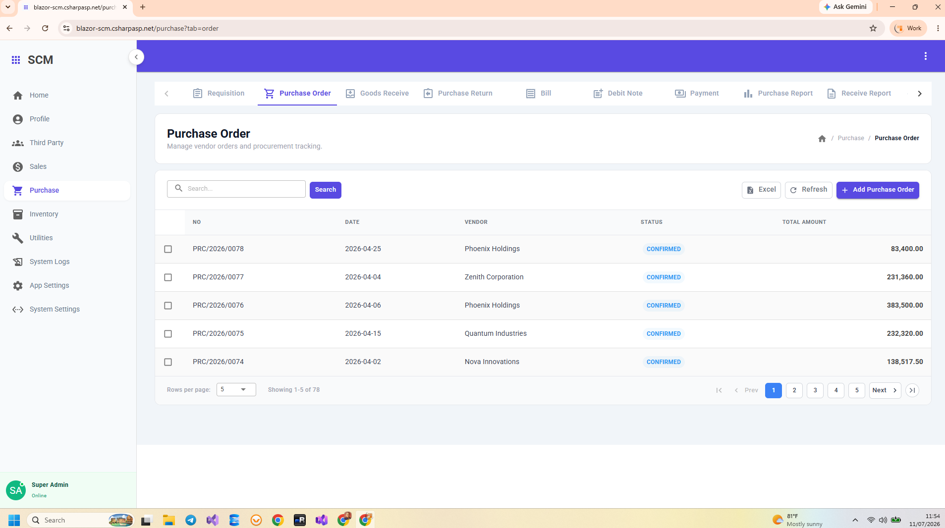 Blazor SCM Deal Tracking